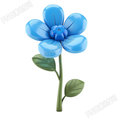 3D花朵卡通插畫