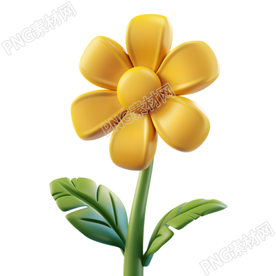 3D花朵圖標(biāo)插畫