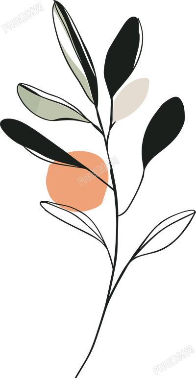 抽象植物簡(jiǎn)約線條素材