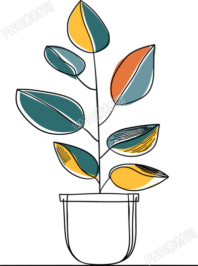 抽象植物簡(jiǎn)約色彩插畫(huà)