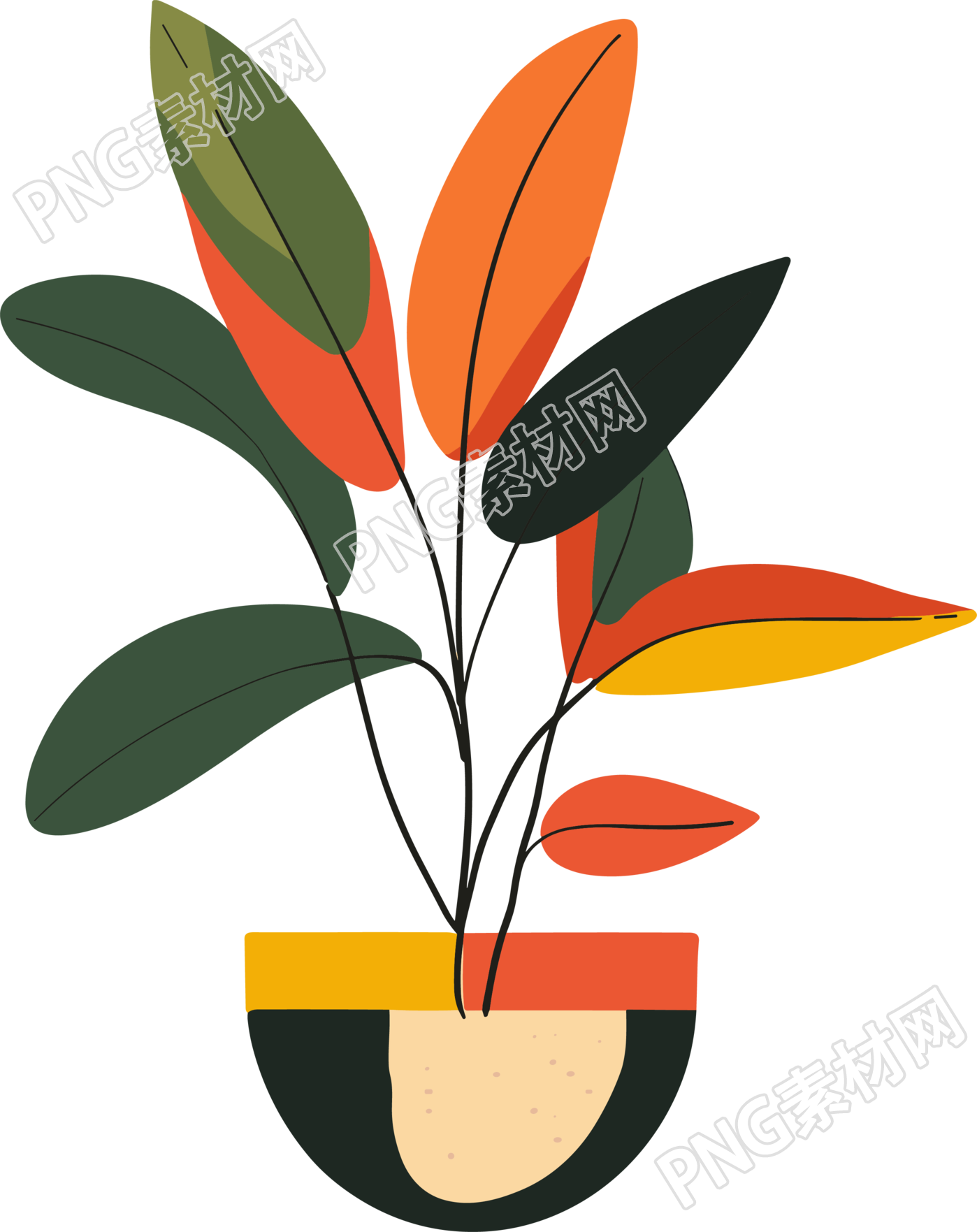 抽象植物创意插画