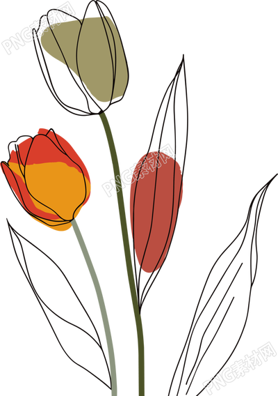 抽象植物插圖素材