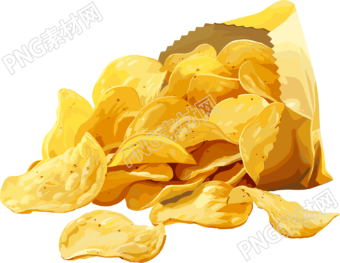 薯片卡通插画素材