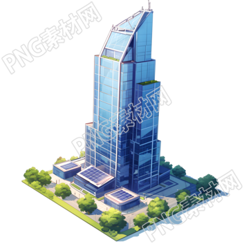 3D摩天大樓插畫素材