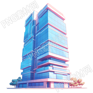 3D摩天大樓透明背景素材
