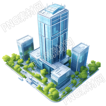 3D摩天大樓卡通風(fēng)格元素