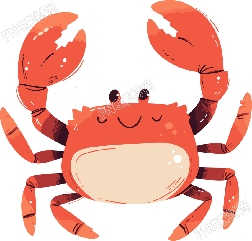 卡通螃蟹插画设计