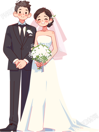 新婚夫婦可商用元素