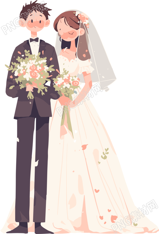 新婚夫妇可爱素材