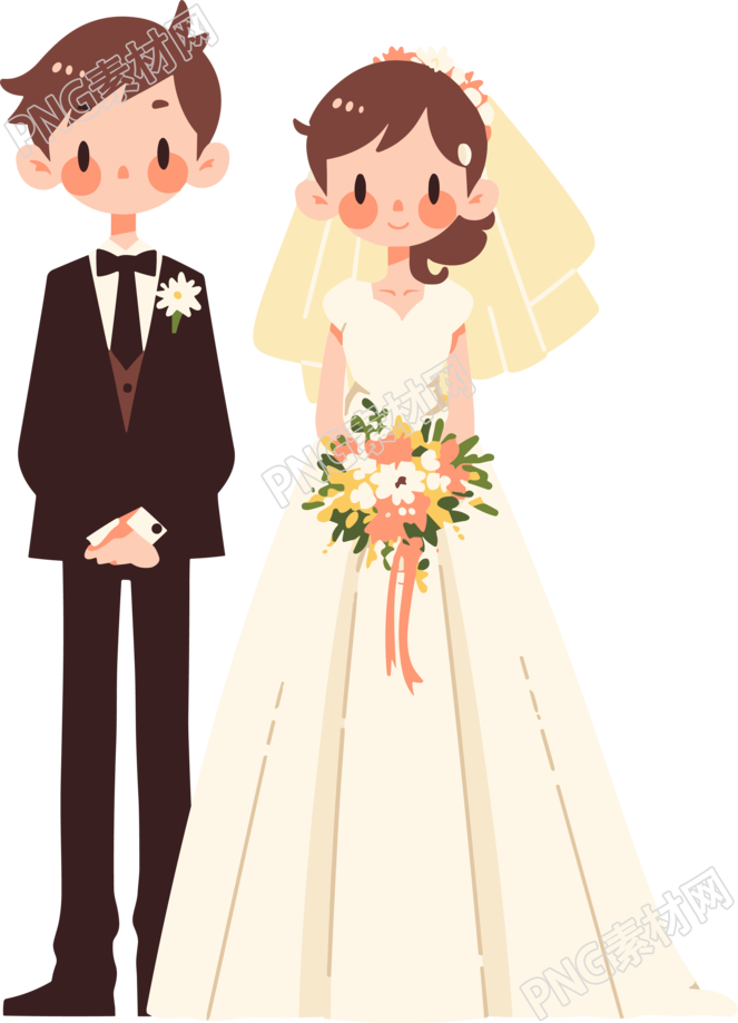 新婚夫妇平面插图