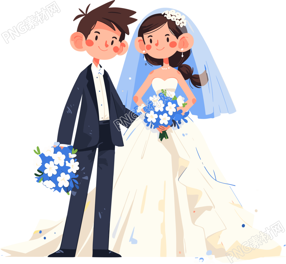 新婚夫妇插画