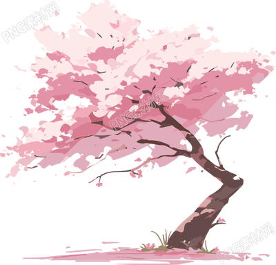 櫻花樹漫畫風(fēng)素材