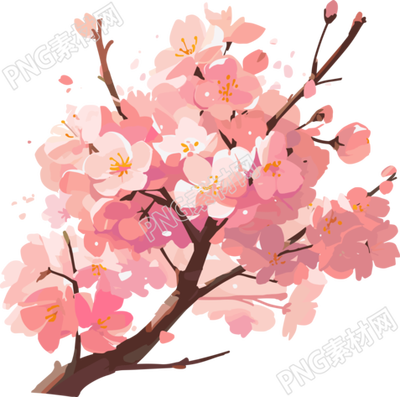 粉色櫻花插畫素材