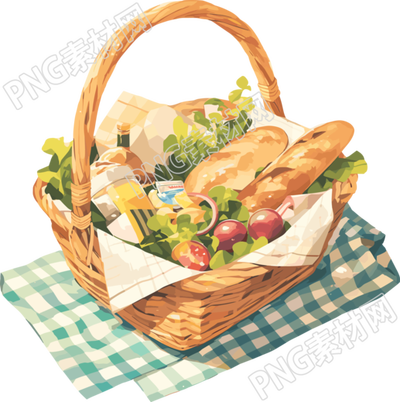 野餐美食透明背景插畫