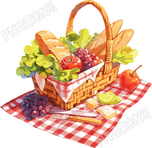 野餐美食插画素材