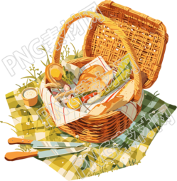 野餐美食簡(jiǎn)潔清新插畫