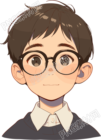 近視學(xué)生高清插畫素材