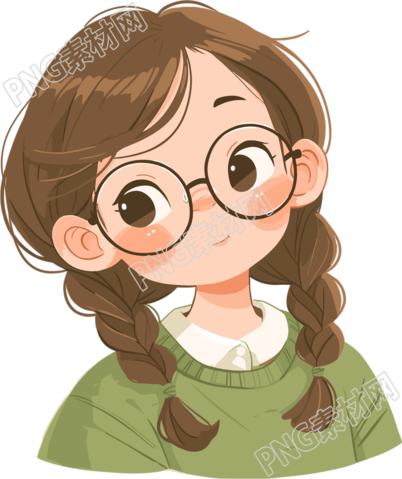 近视学生精致插画