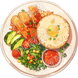 營(yíng)養(yǎng)餐簡(jiǎn)單插圖