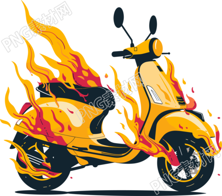 電動車著火事故插畫