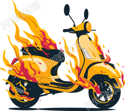 電動(dòng)車(chē)著火事故插畫(huà)