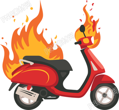電動(dòng)車(chē)著火創(chuàng)意素材