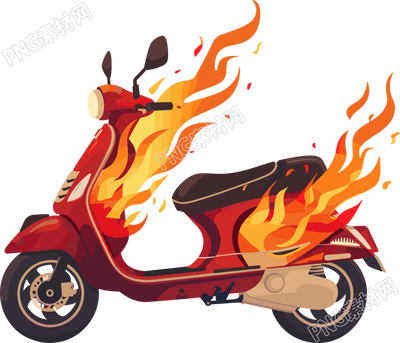 電動(dòng)車(chē)著火插畫(huà)設(shè)計(jì)元素