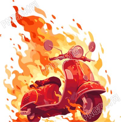 電動(dòng)車(chē)著火圖形素材