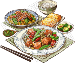 卡通午餐可商用素材
