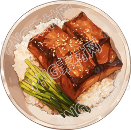 卡通午餐元素