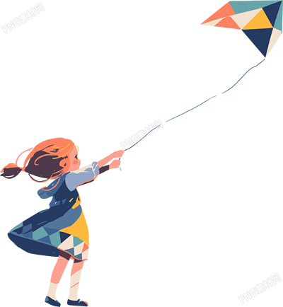 放風(fēng)箏的小孩可愛(ài)插畫