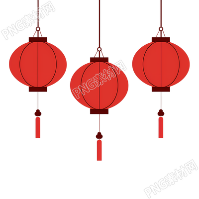 紅燈籠扁平插圖