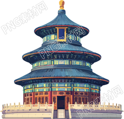 天壇建筑插畫設(shè)計