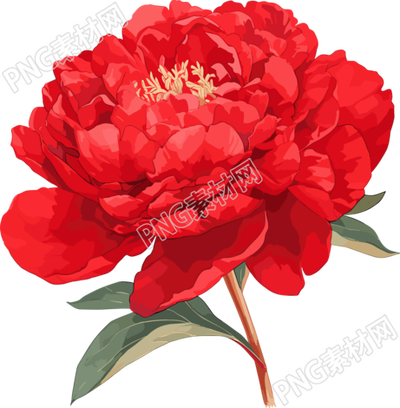 紅牡丹高清PNG素材