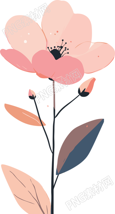 簡約花卉平面素材
