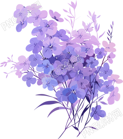 简约花卉紫色小花素材