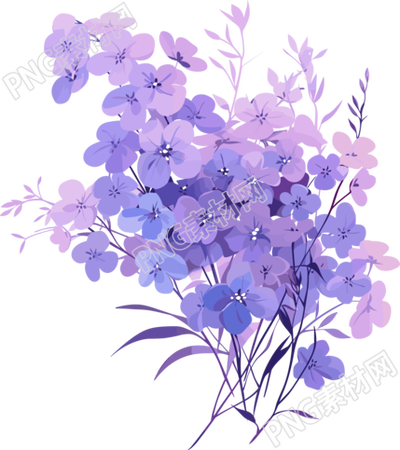 簡約花卉紫色小花素材