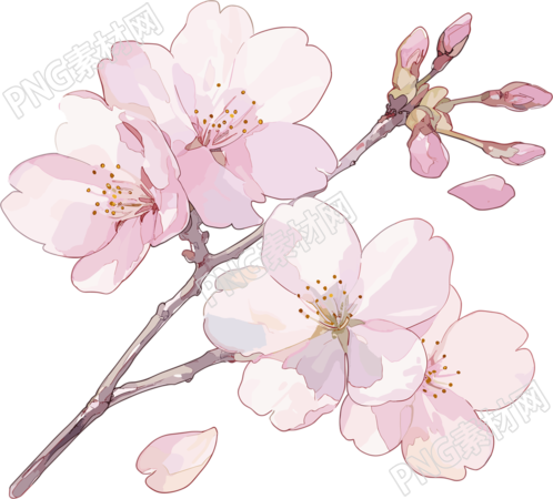 樱花花瓣可商用插画