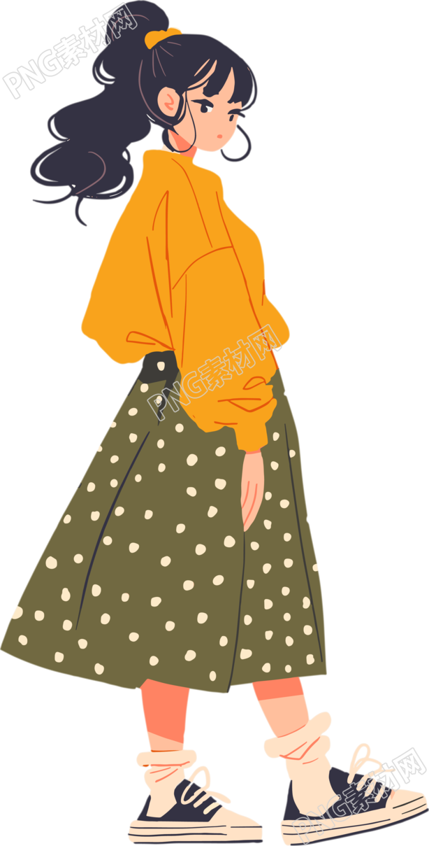 动漫人物夏日时装插画