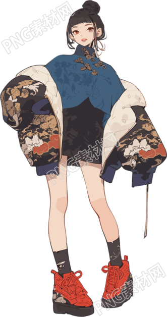動漫人物穿搭插畫