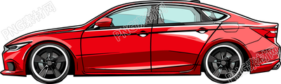 小轎車紅色插畫