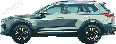 小轎車透明背景插畫