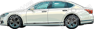 小轎車商用插畫