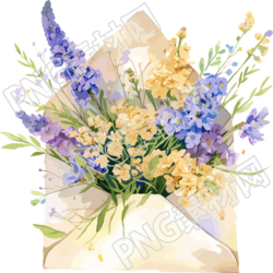 鲜花贺卡高清插画
