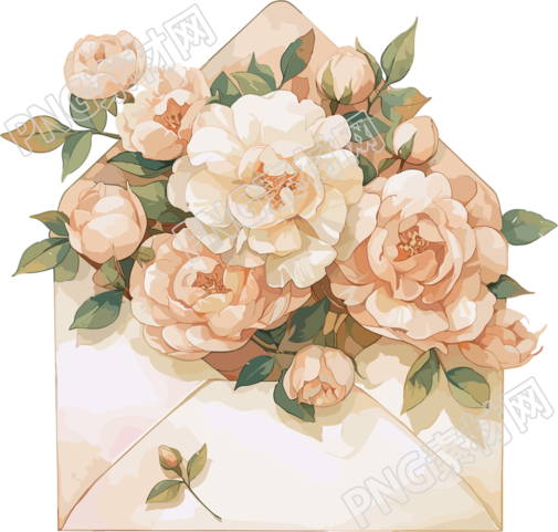 鲜花贺卡简约插画