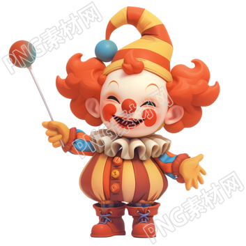 3D小丑商用创意插图