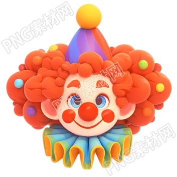 3D小丑游戲卡通插圖