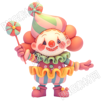 3D小丑商用插畫素材