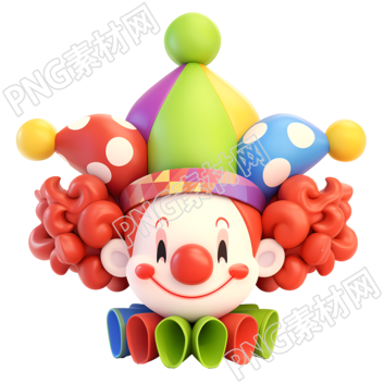 3D小丑卡通插圖