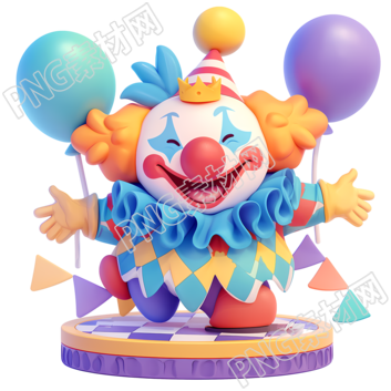 3D小丑愚人节插画